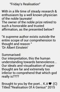 Realisation of a genius