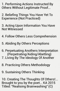 Realising brainwashing